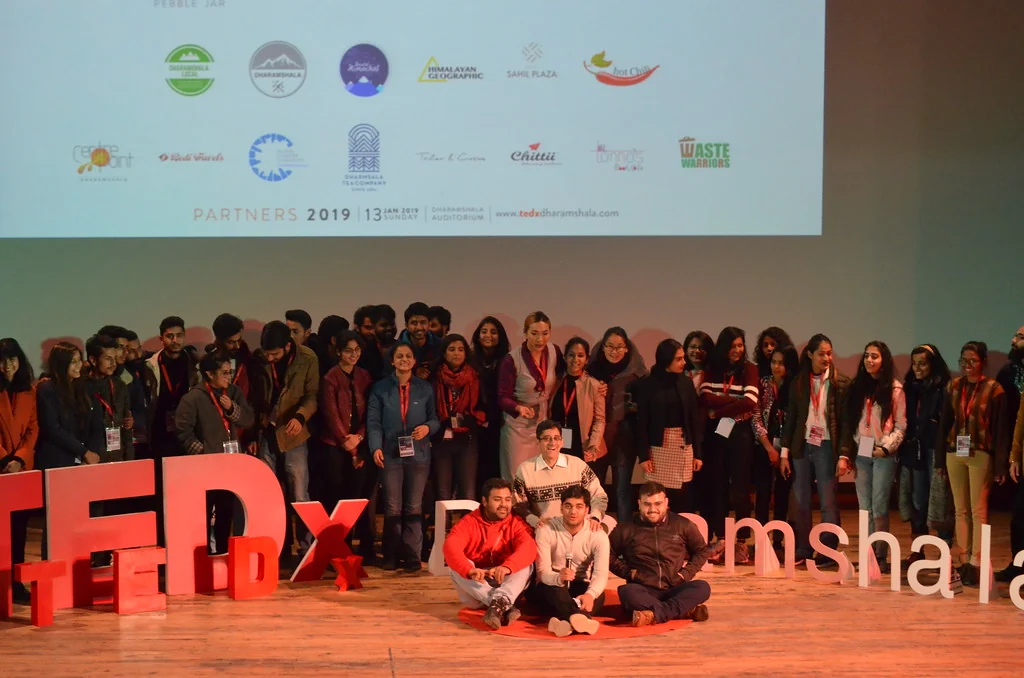 The TEDxDharamshala 2019 community gathered on stage