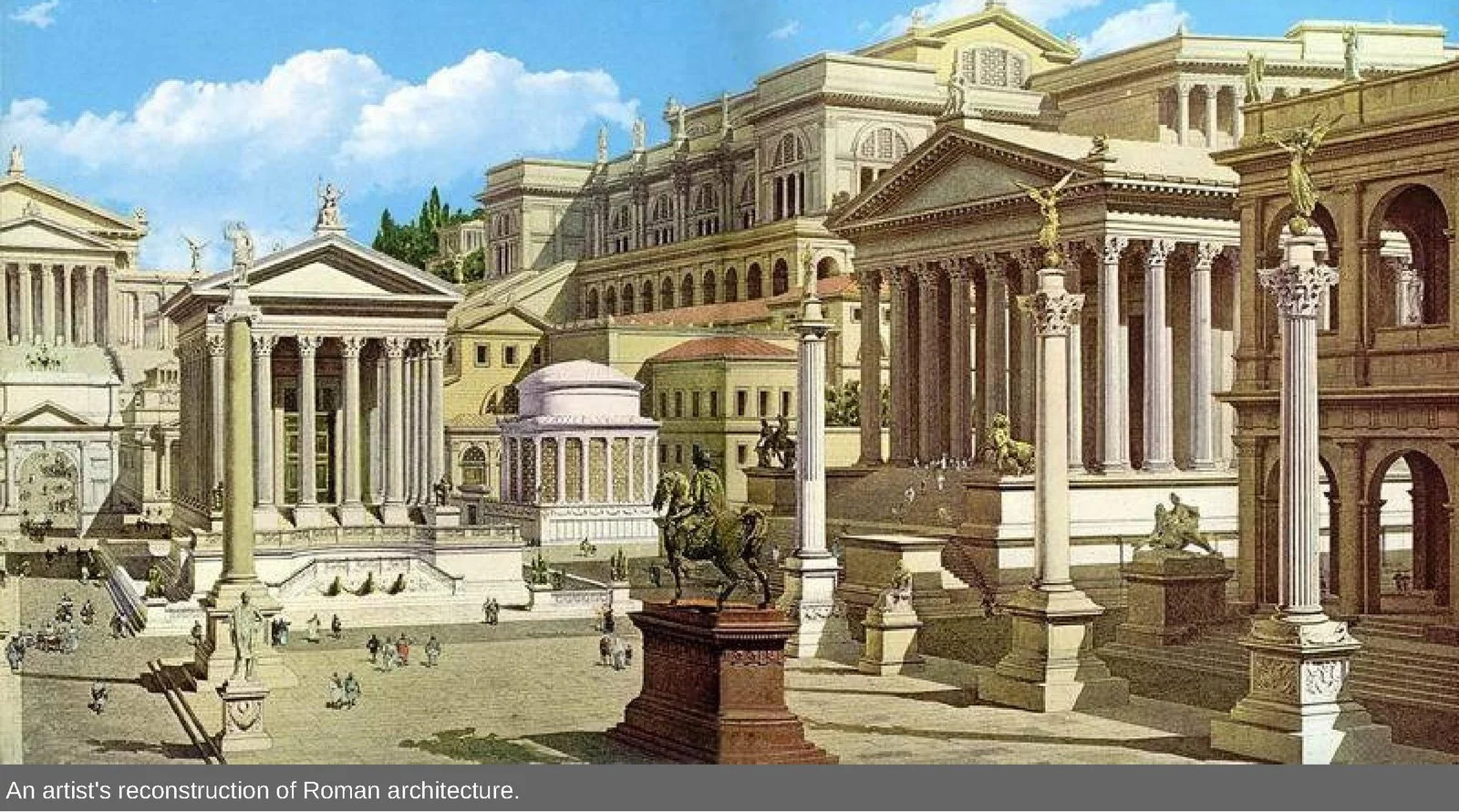An artist’s recontruction of roman architecture