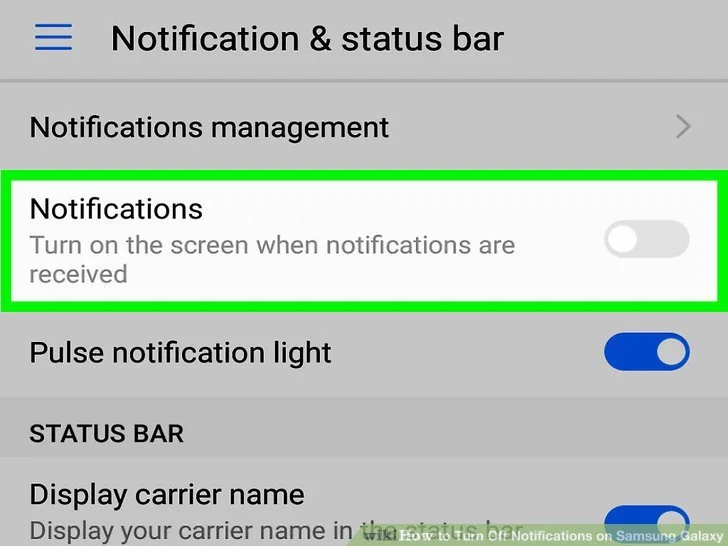 phone--turn off notifications